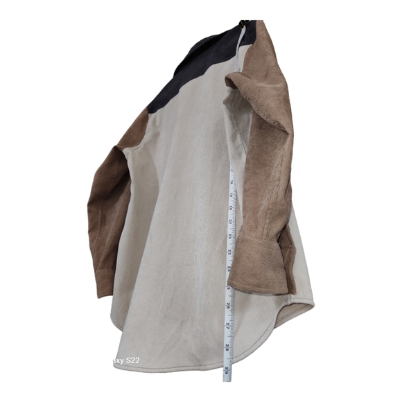 BKE Color Block Corduroy Shirt, size Small (Cream - Picture 7 of 11